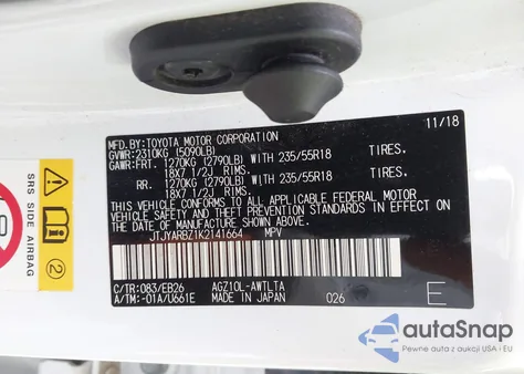 2019 Lexus Nx 300 F Sport из США, поврежденный, VIN JTJYARBZ1K2141664